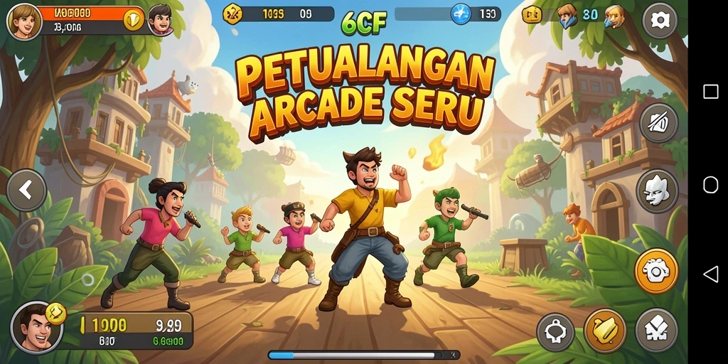 Screenshot gameplay 6CF menampilkan aksi petualangan yang seru.