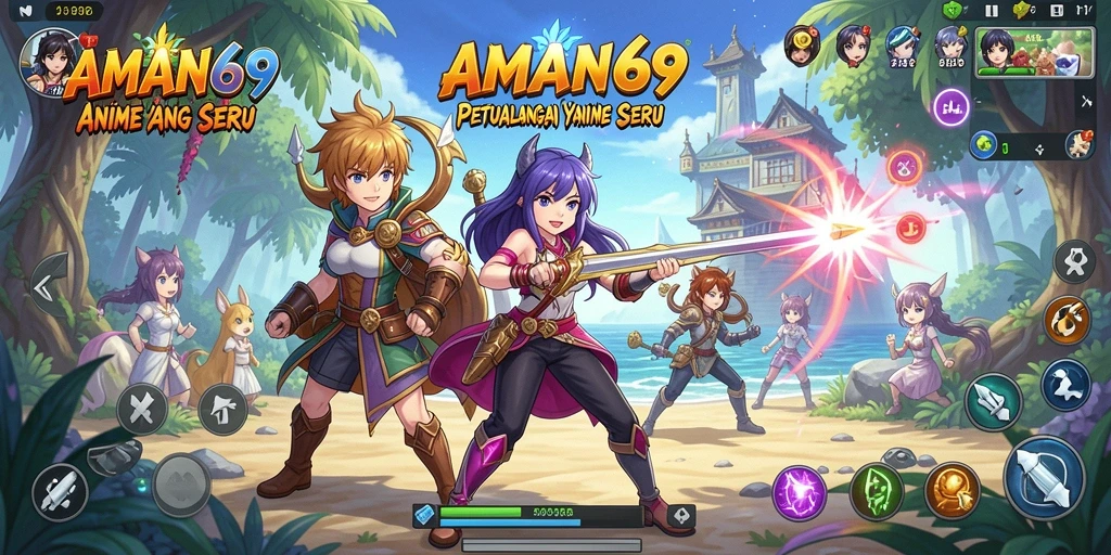 Tampilan gameplay AMAN69 yang menyenangkan dan berwarna.