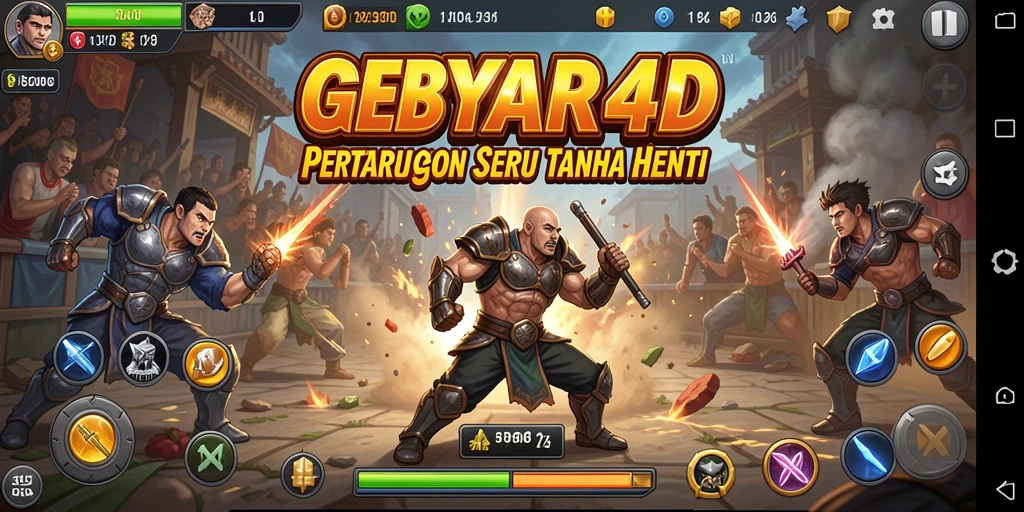 Tampilan gameplay GEBYAR4D dengan serangan menarik dan efek visual yang memukau.