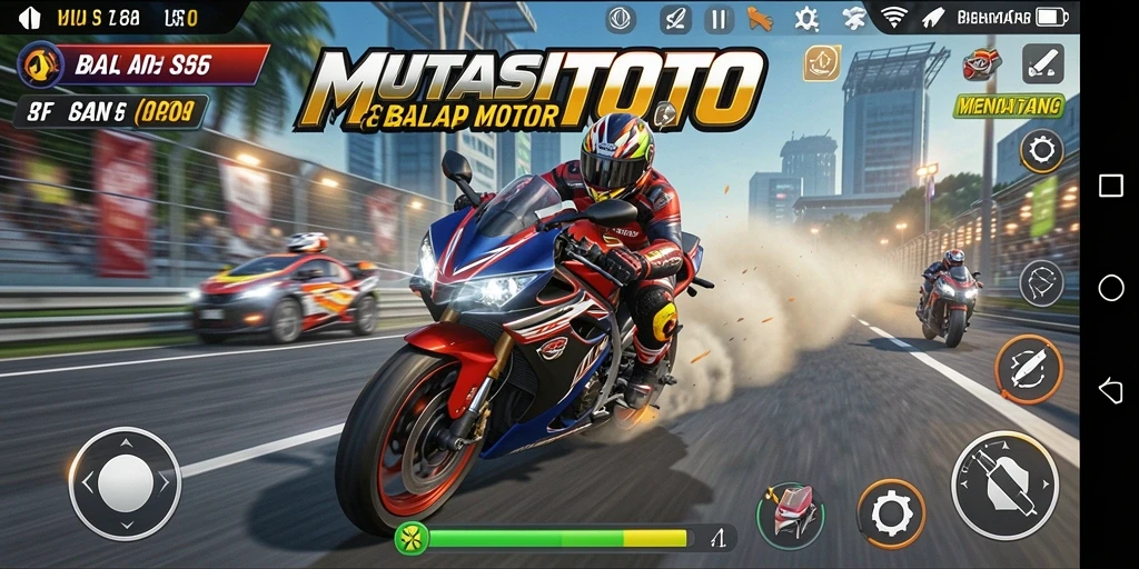 Gameplay MUTASITOTO yang memukau dalam balapan motor.