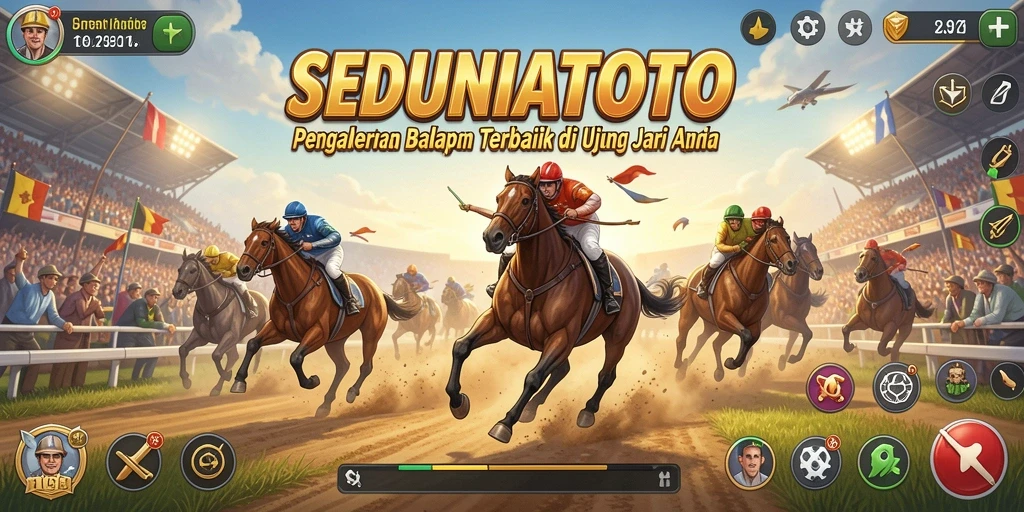 Gameplay SEDUNIATOTO dengan aksi balap yang intens.