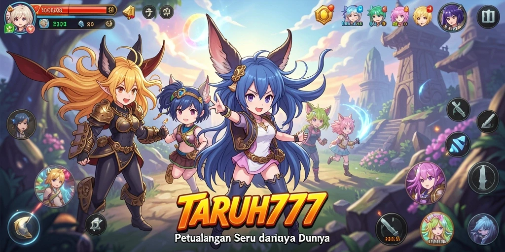 Tampilan gameplay anime yang seru dan interaktif.