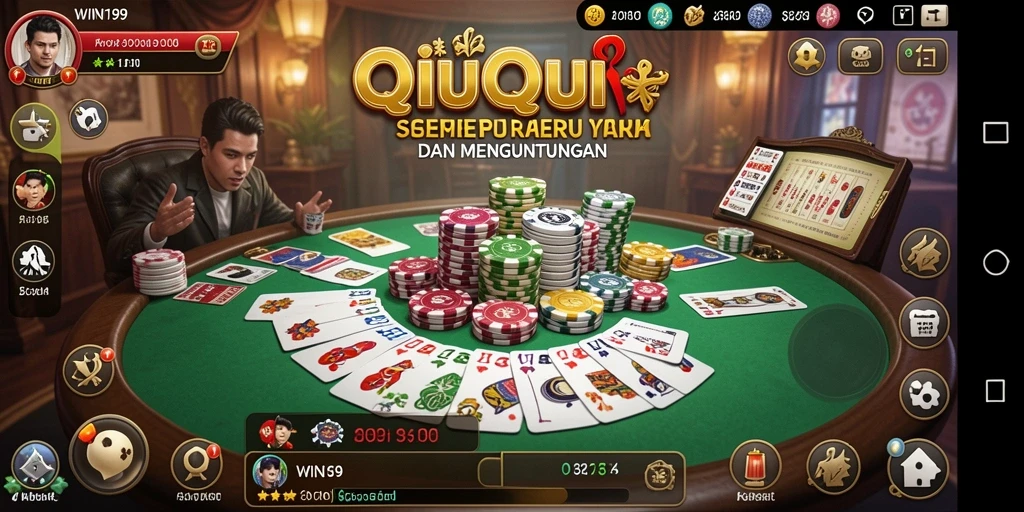 Tangkapan layar utama menunjukkan gameplay QiuQiu yang menarik.