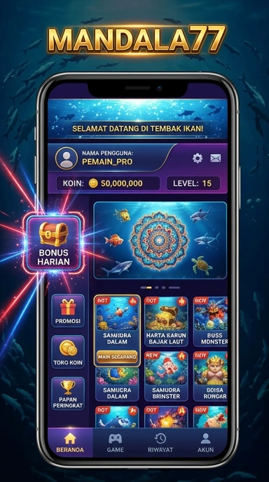 Tampilan antarmuka mandala77 yang modern dan menarik.